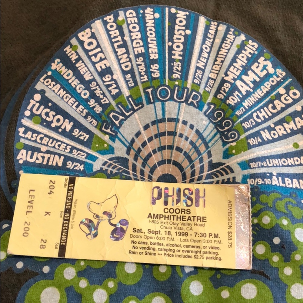 PHISH Fall Tour 1999 XL Olive Green T Shirt! RARE!